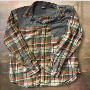 Columbia Gray and Red Plaid Shirt